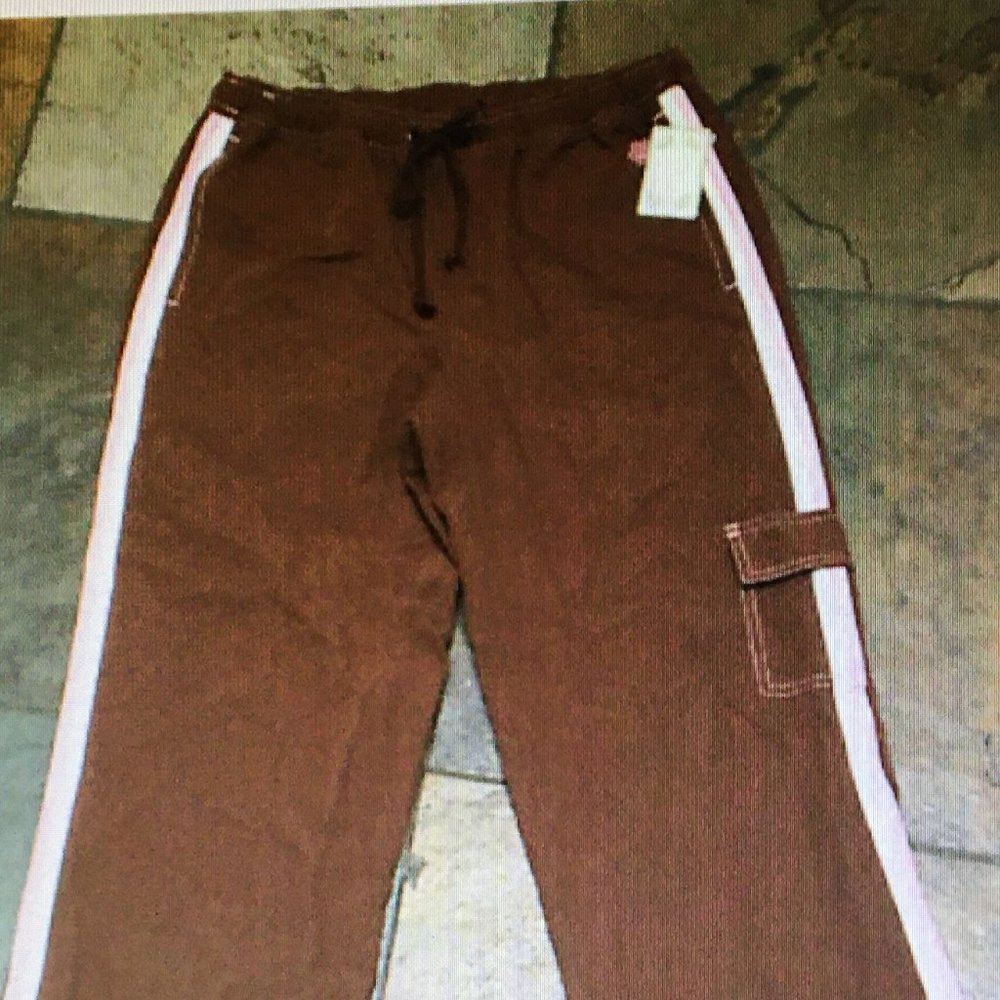 GREEN TEA Sm Brown Cargo Active Yoga Workout Pants